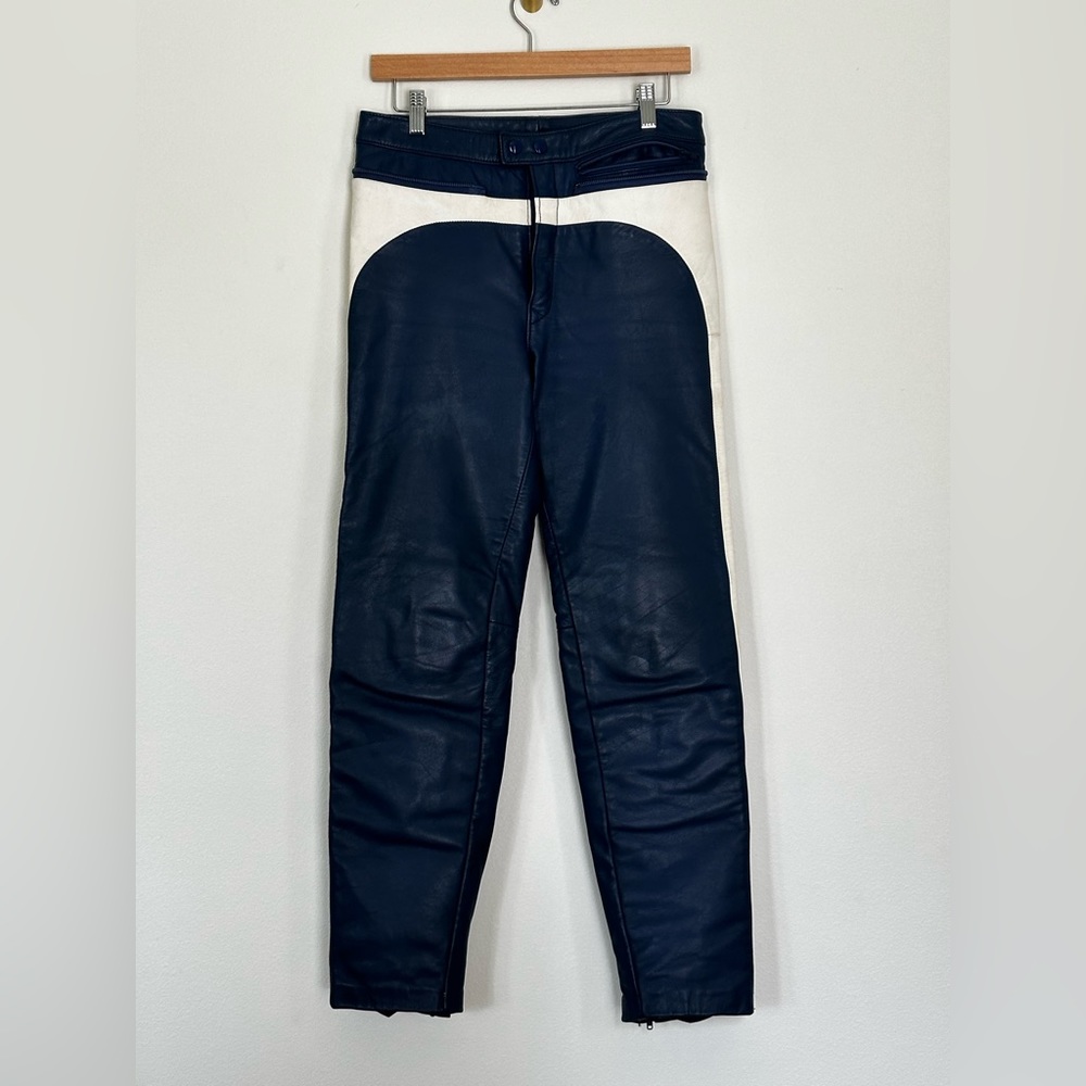 Leather biker pants
